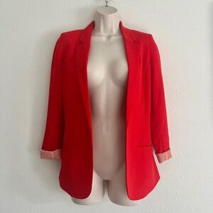 H&M Cool-Toned Red Blazer - Size 2